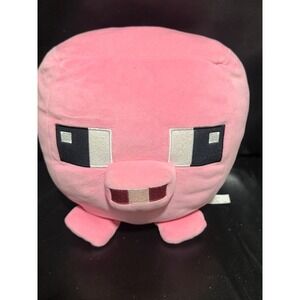 Minecraft Pig Plush Mojang Studios Pink Blocky Stuffed Animal Toy HJJ04